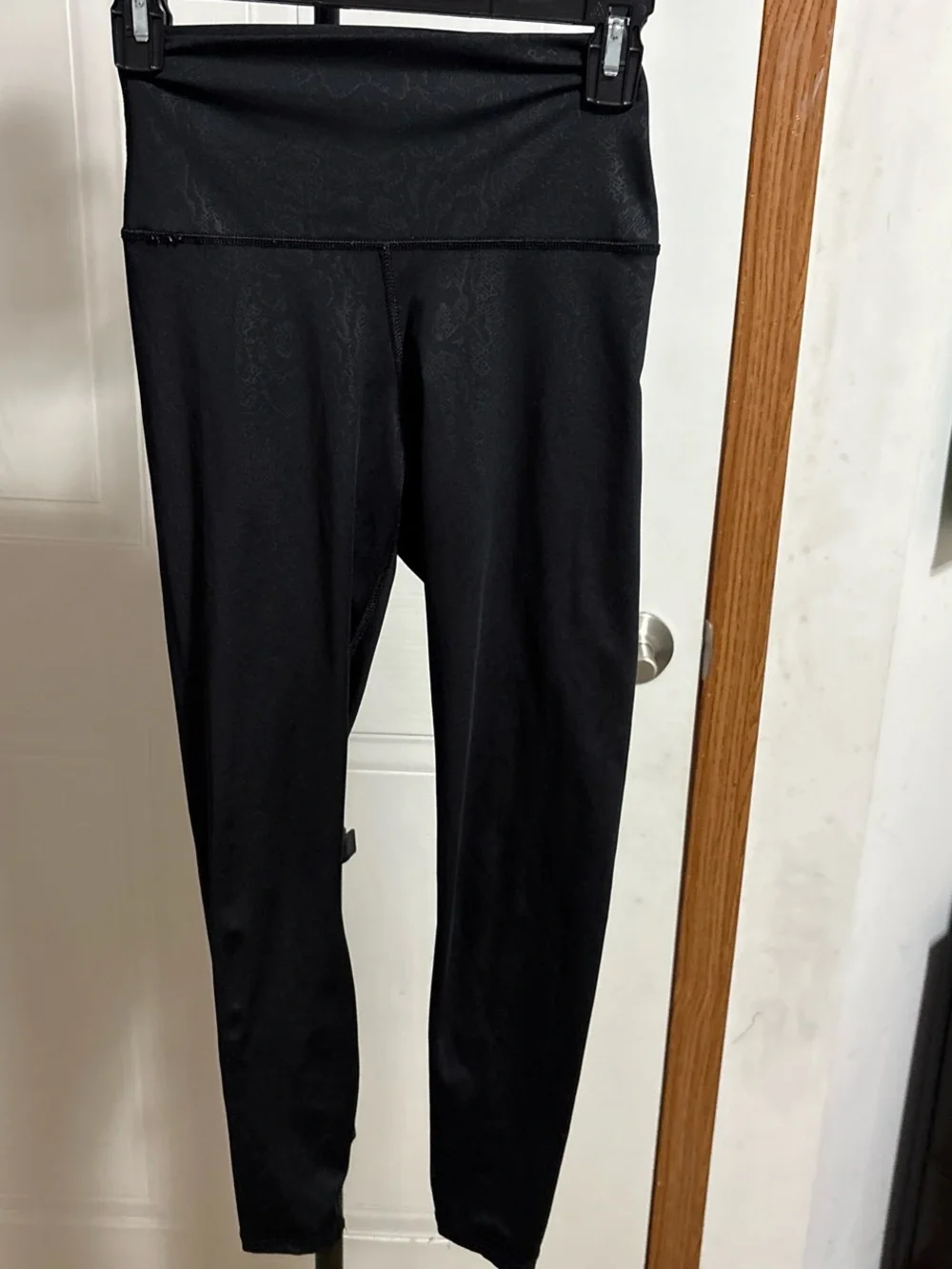 90 Degree By Reflex Black Performance Leggings with Logo Waistband